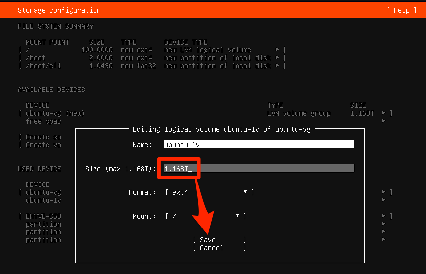 Save available disk space